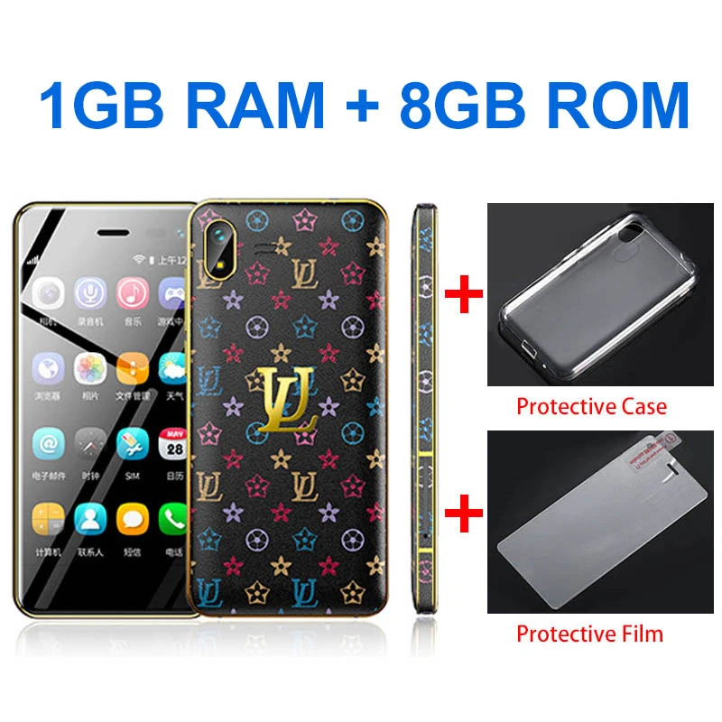 Black 8GB ROM U2 3," Мини сенсорный android 8,1 маленький мобильный телефон MTK6739 Четырехъядерный 4G смартфон с двумя sim-картами разблокированные сотовые телефоны - Цвет: Black 8GB ROM