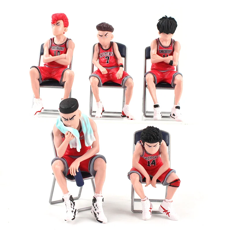 5pcs/set Slam Dunk Action Figure Hanamichi Sakuragi Rukawa Kaede Akagi Takenori Miyagi Ryota Anime PVC Model Toys