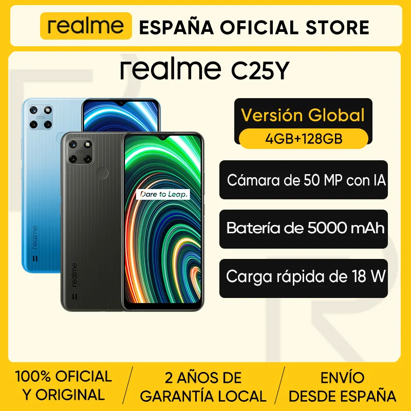 Смартфон realme C25Y глобальная версия 4 Гб 128 ГБ 5000 мАч тройная камера 50 МП дисплей 6 5