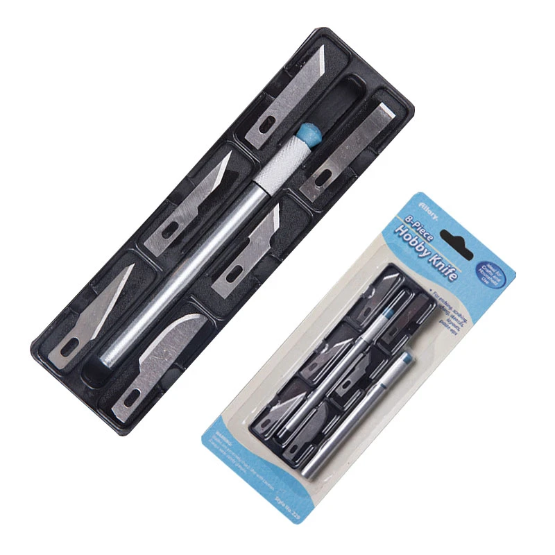 7Pcs/Set Multifunction Scalpel Knife Tools Set Metal Blade Handle Unboxing Carving Non-Slip Knife Safety Cutter Paper Knife