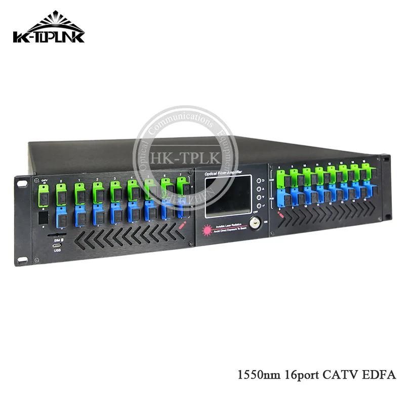 New 2U Rack 16port*20dbm CATV EDFA With WDM SC/APC SC/UPC 1490/1310 High Power Optical Fiber Amplifier English Firmware | Мобильные