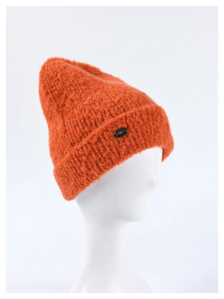 15 цветов, женские и мужские новые модные клетчатые шапочки, пара осенне-зимних теплых шапок, женские черные вязаные шапочки унисекс - Цвет: orange