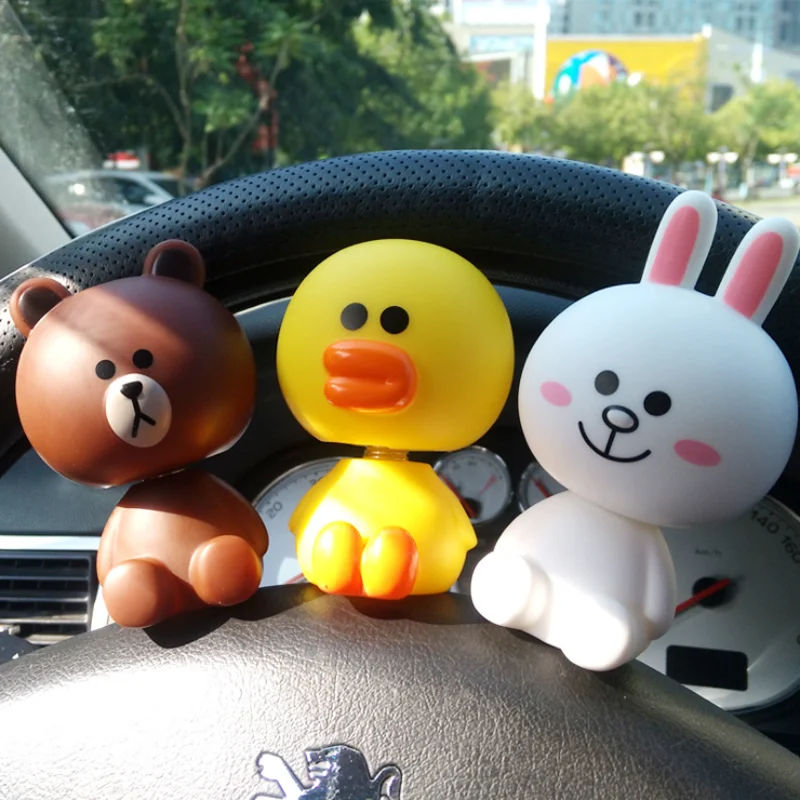 Cony коричневый Салли Кумамон трясущийся автомобиль украшение прекрасные рождественские подарки стол украшение автомобильные аксессуары интерьер автомобиля украшения