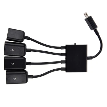 

Black USB 4-port Micro Power Cargo OTG Hub Cable adapter