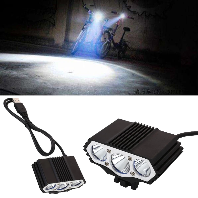 Велосипедная Лампа 3LED 3LED 3LED велосипедная фара металлическая Ночная велосипедная перезаряжаемая