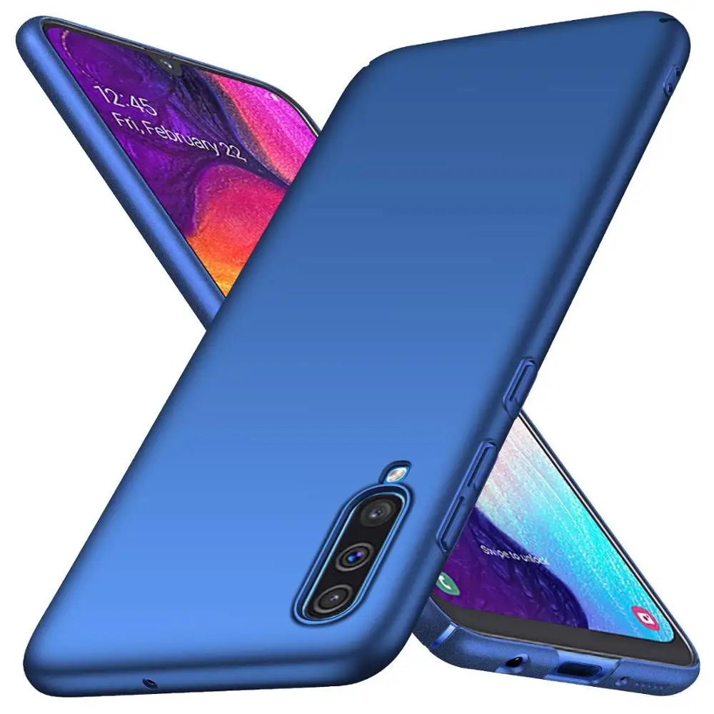 Магнитный автомобильный чехол-держатель для samsung Galaxy A70 A60 A50 A40, Жесткий Чехол из поликарбоната для A30 20 A10 A40S, Ультратонкий дышащий чехол с эффектом потертости - Цвет: Синий