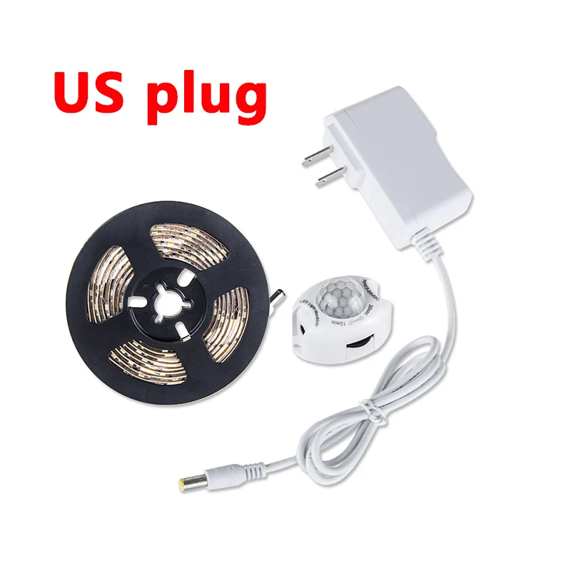 One Sensor US Set EeeToo светодиодный светильник s для кухни беспроводной PIR датчик движения светодиодная подсветка под шкаф полосы ЛЕСТНИЦЫ шкаф прикроватный ночной Светильник - Цвет: One Sensor US Set