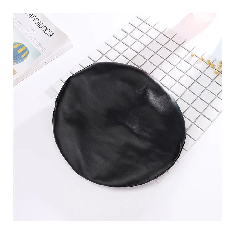 Black MATTYDOLIE берет однотонная бейсболка модные женские туфли Повседневное PU кожаный берет шляпу для Осенне-зимняя Дамская обувь в стиле ретро шапка Кепки s для девочек - Цвет: Black