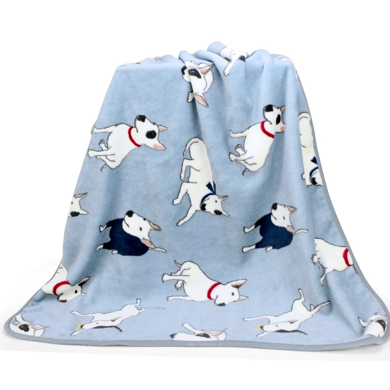 100x75 см одеяло для собак, мягкое одеяло для французского бульдога, кошек, кошек, собак, покрывало, привлекательное и милое, одинаковое для щенков - Цвет: Blue Bull Terrier