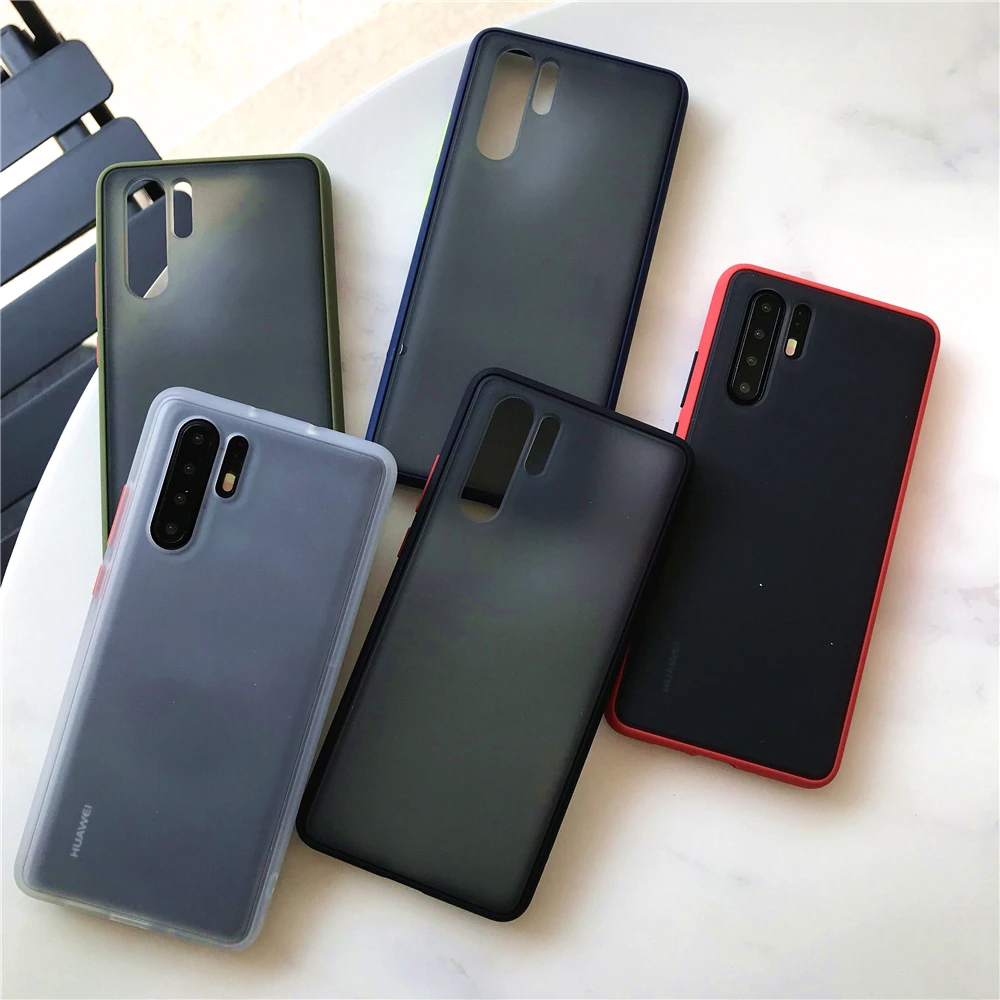 Silicone Shockproof Bumper Hybrid Case For Huawei P30 Pro Mate 20 iphone 11 MAX 7 8 Plus XS X 6 6S Matte Hard Cover Phone Cases |