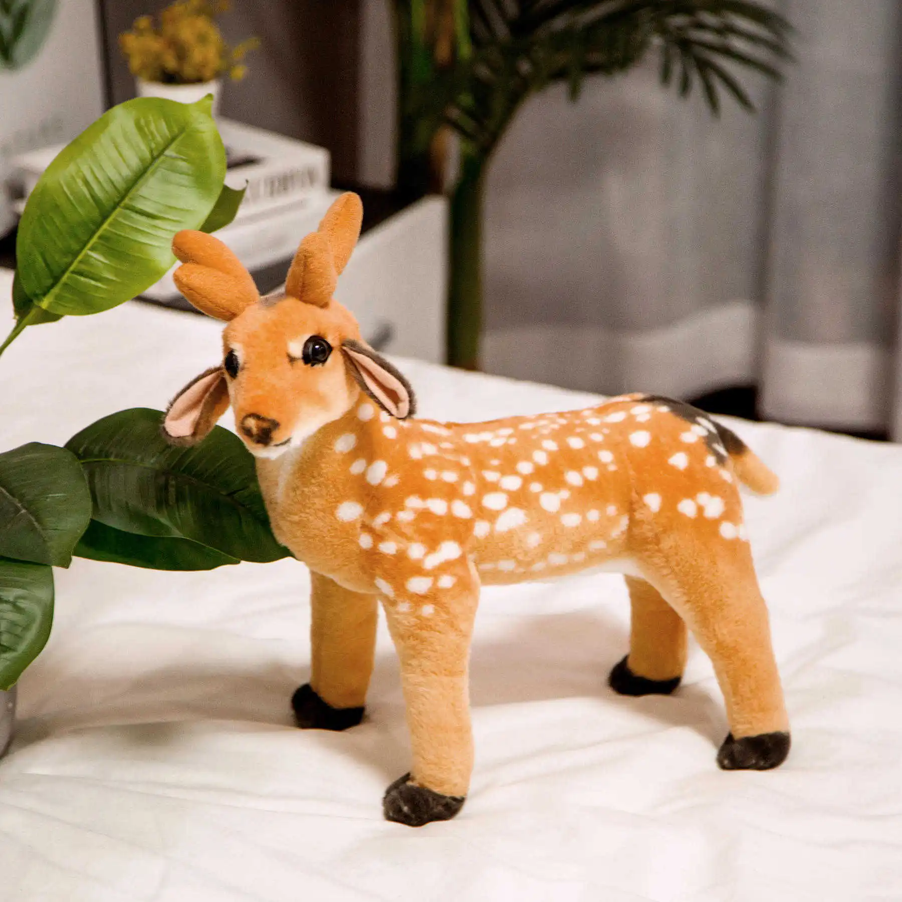 Simulation Sika Deer Plush Toy Animal Doll Photo Props Children Gift Ornaments 