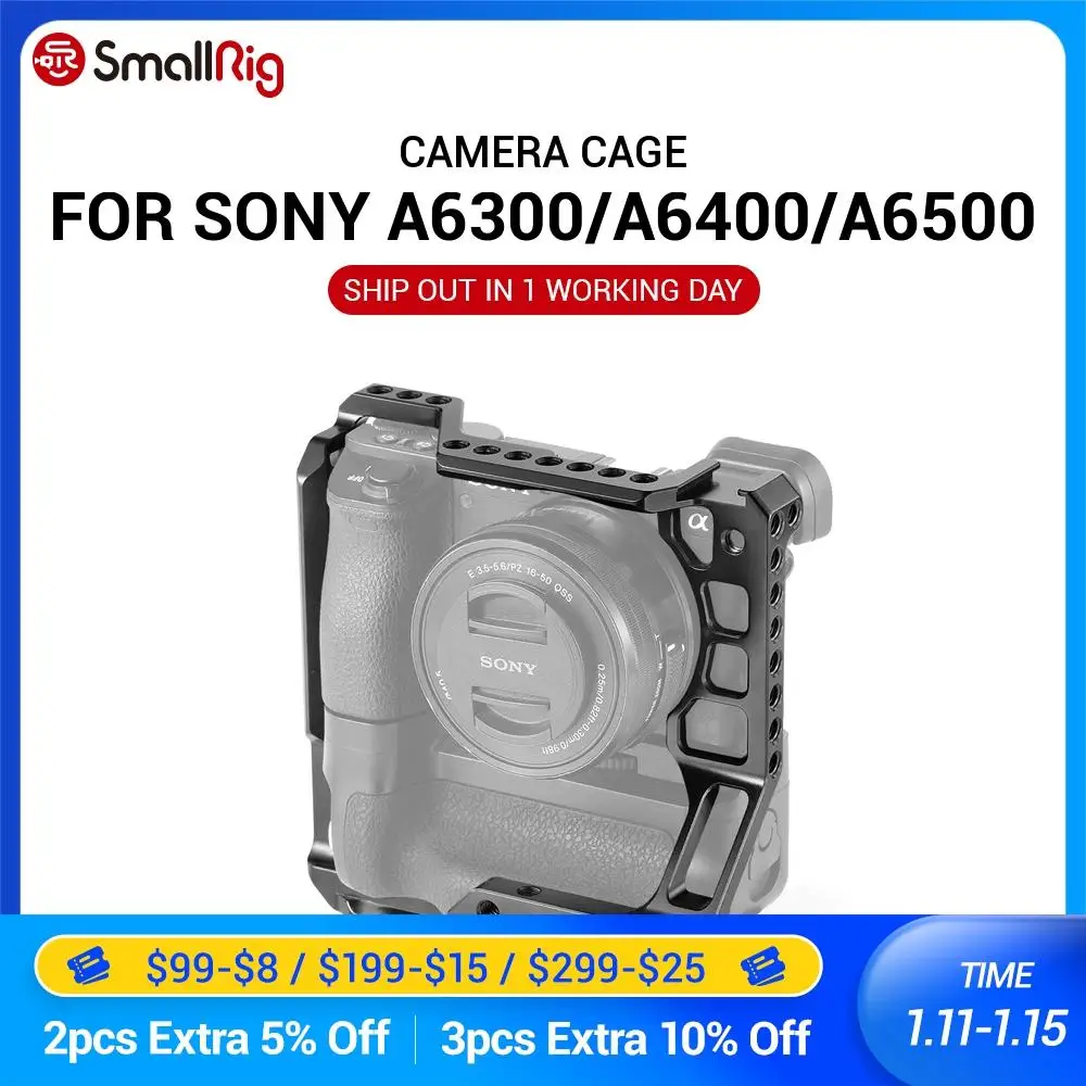 Клетка для DSLR камеры SmallRig A6400 Sony A6000/A6300/A6400/A6500 с аккумулятором Meike 2268/A6500|Клетки