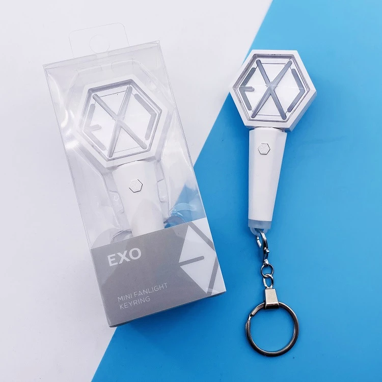 Kpop Exo Mini Fanlight Keyring Concert Support Lightstick Hammer Light Led Hand Lamp Exo Light Stick Keychain Fans Collection Aliexpress