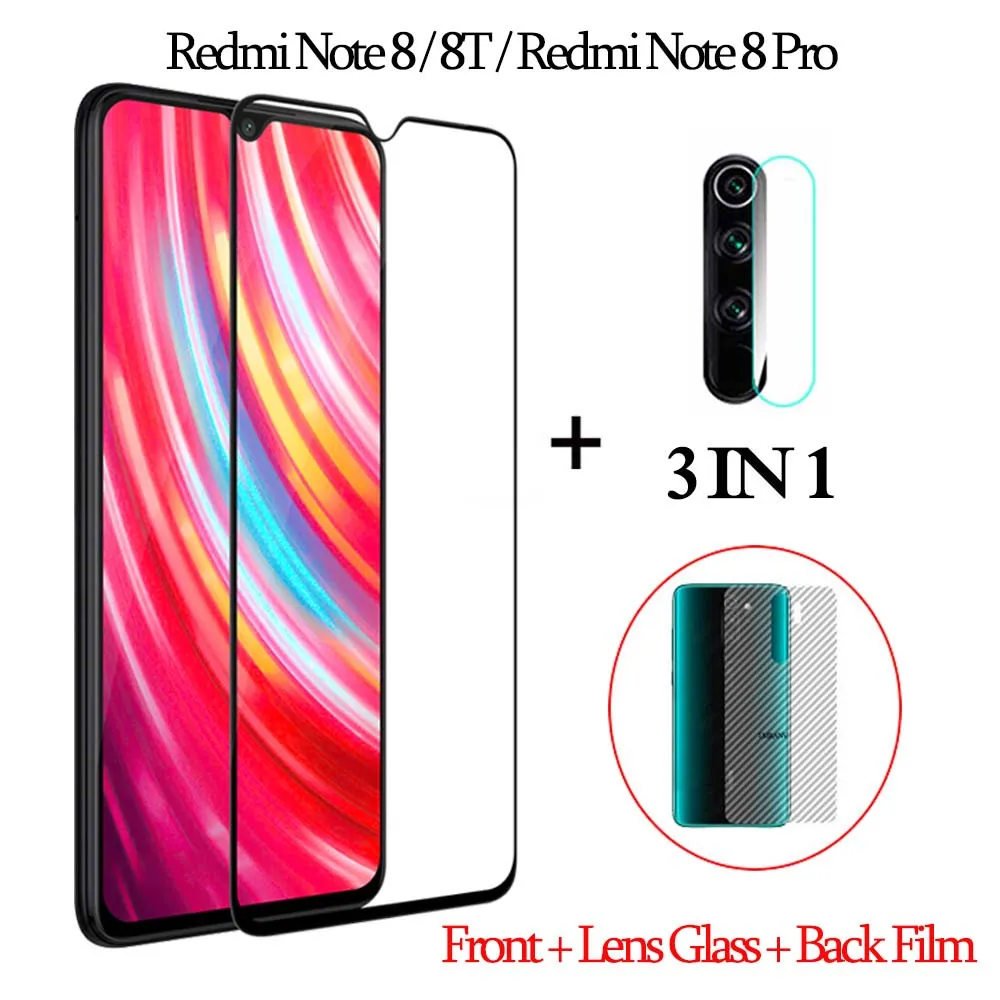 

1-3kits Cristal Templado on Redmi-Note-8-Pro ScreenProtector Sticker Glass Xiaomi Redmi Note8 8T Clear Back Film redmi note 8pro