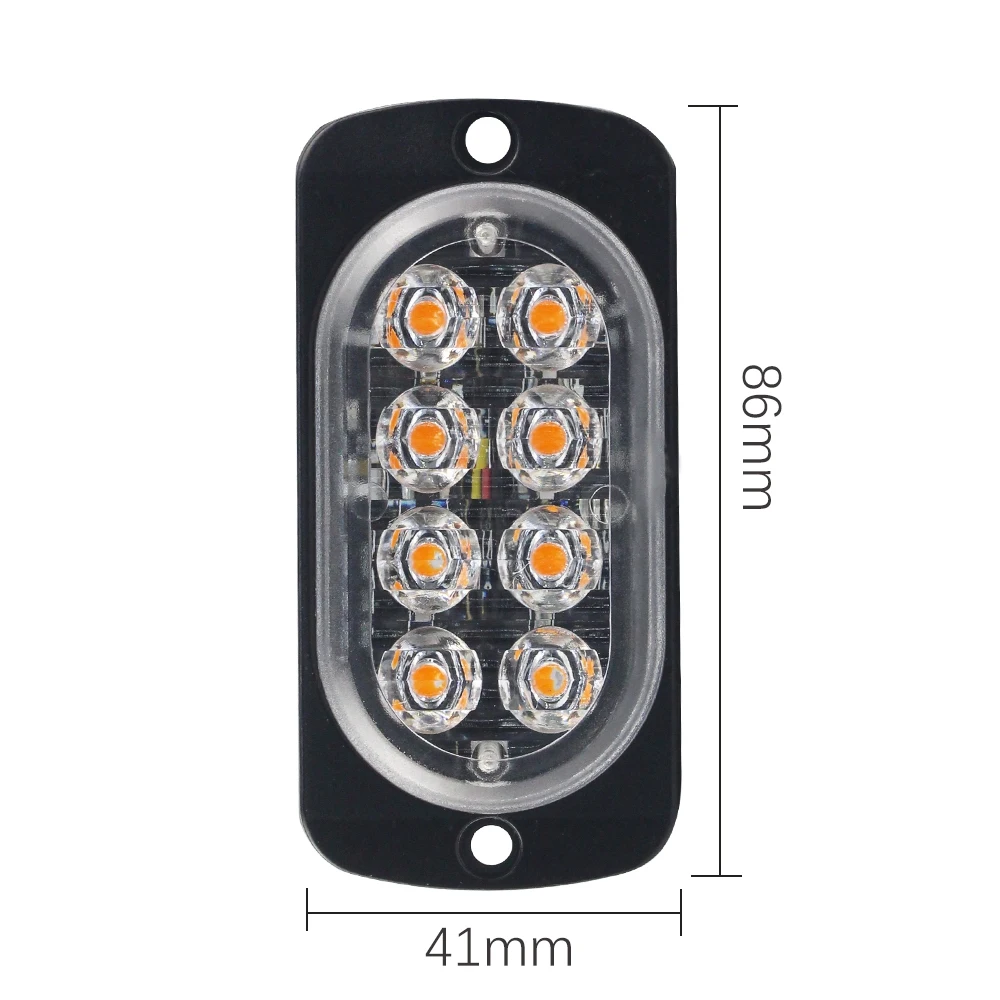 6 Pack 8-Led Flash Recovery Warning Strobe Car Auto Urgency Emergency Signal Light Fog Flashing Light