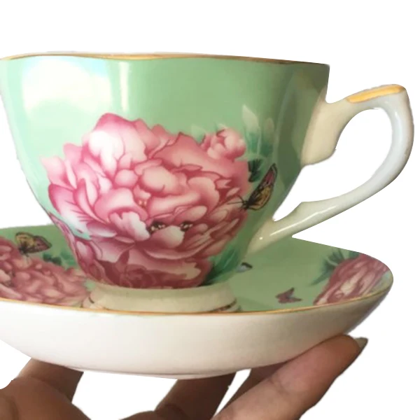 ABUI-180Ml, Fine Bone China Coffee Cup and Saucer and Spoon, Funny Fashion Design, Zakka Tazas Cafe Espresso Cup, European Coffe