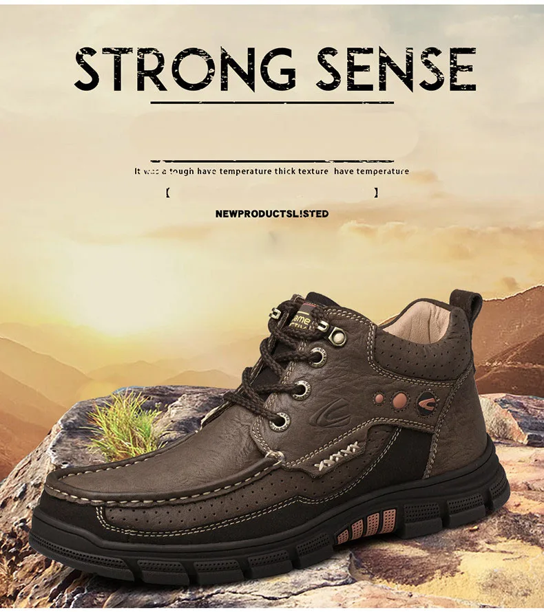 Camel Active New men boots Fashion first layer of leather men's boots, high-quality tooling boots man, botas hombre