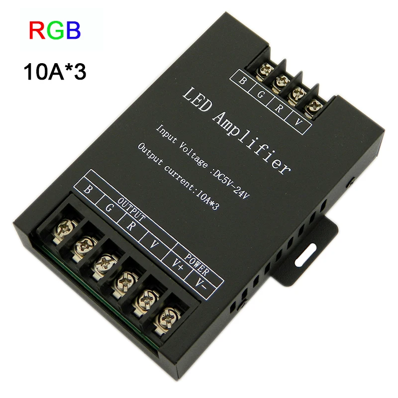

Iron shell 360W RGB led Amplifier Controller Signal Repeater DC5-24V for SMD 3528 5050 RGB Led strip light free shipping