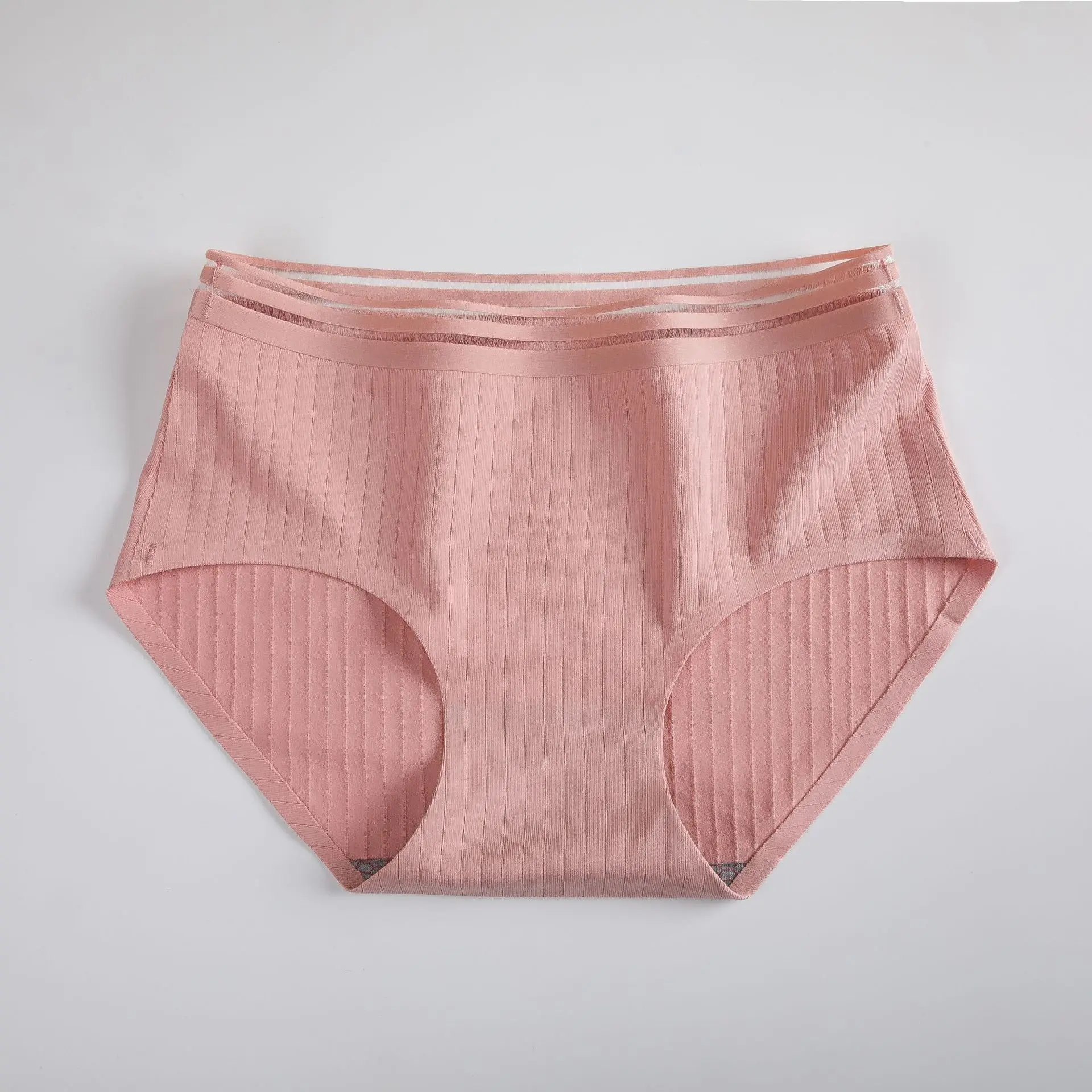 Pink Cotton Women Seamless Panties Briefs Solid Mid Waist Black Blue Pink High Quality PA54578 - Цвет: Pink