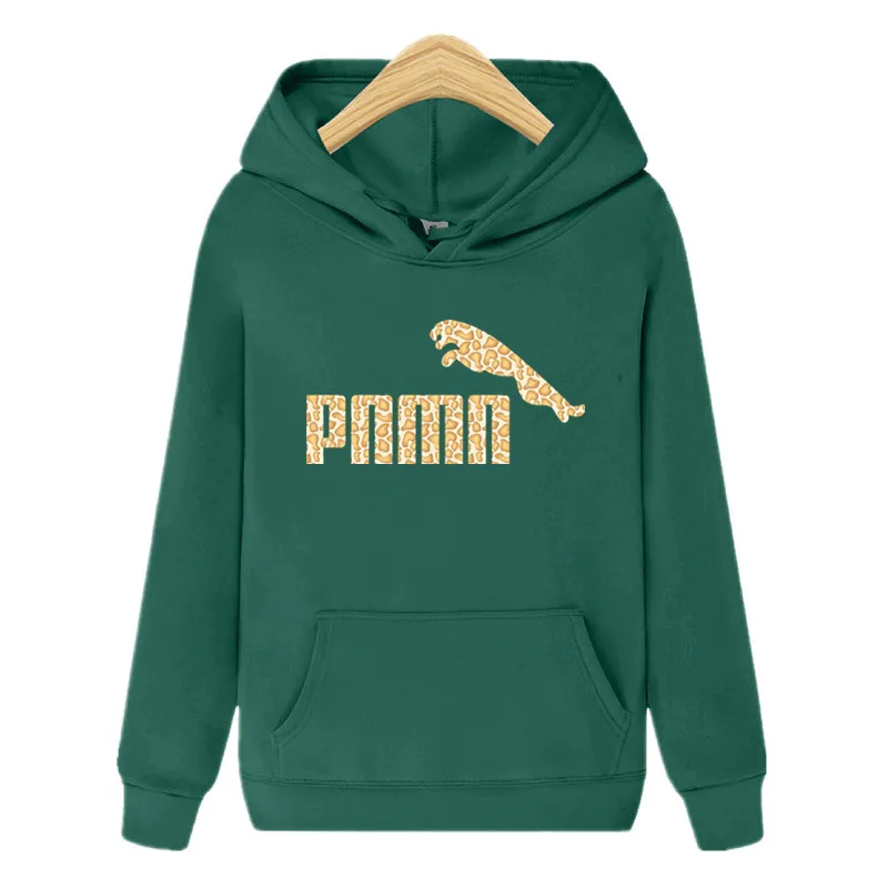 

Women 2020 New Casual Terry Hoodie Female Hooded Sweatshirt Lady White Black Leopard LOGO Printing Hoodies Tops WY5769
