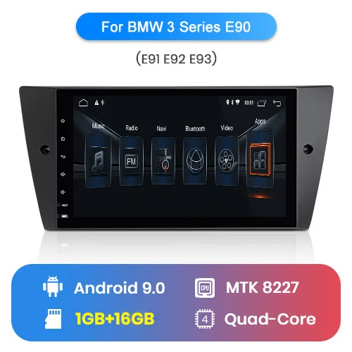 Junsun 2G+ 32G Android 9,0 carplay 1 din автомагнитола стерео Мультимедиа Видео плеер для BMW E90 E91 E92 E93 gps Навигация dvd DS - Цвет: 1GB - 16GB