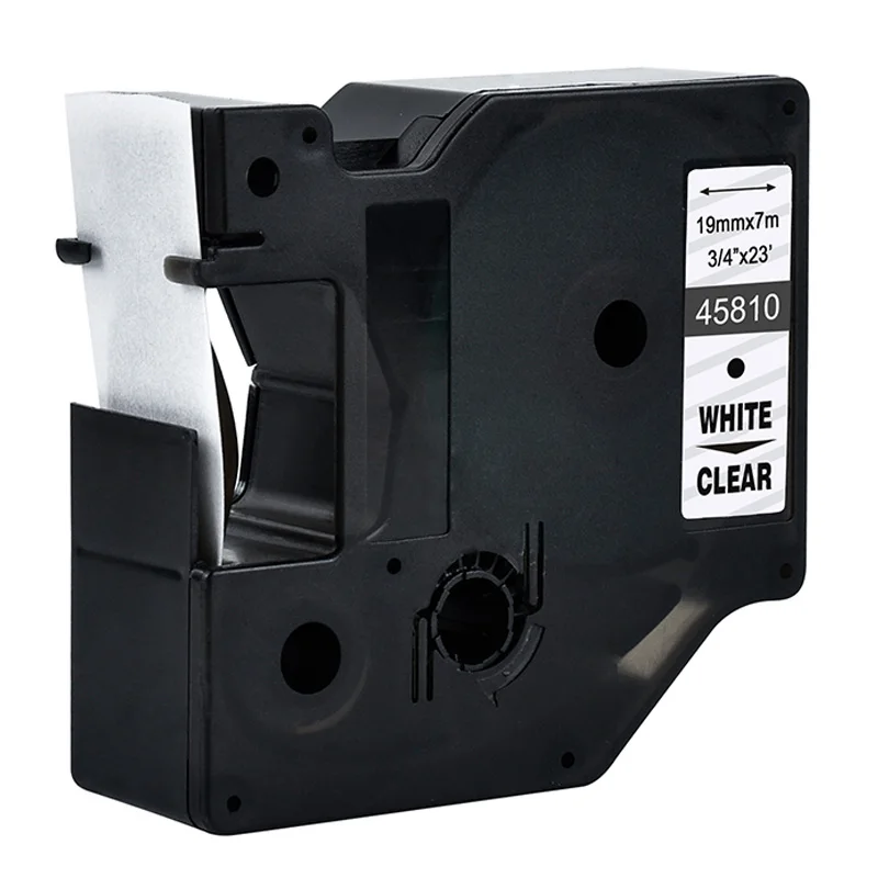 5 шт. 45810 белый на чистом совместимый с DYMO D1 19 мм этикетки принтеры 3/4 ''W X 23' L(19 мм* 7 м) для маркировочный принтер Dymo