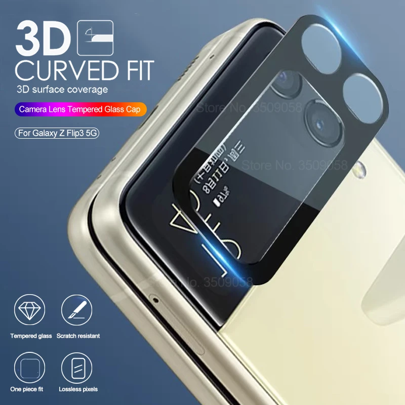 3D Full Cover Camera Lens Protector Glass For Samsung Galaxy Z Flip3 5G Flip 3 Case Camera Protect Funda On Sumsung ZFlip3 Coque samsung z flip3 case