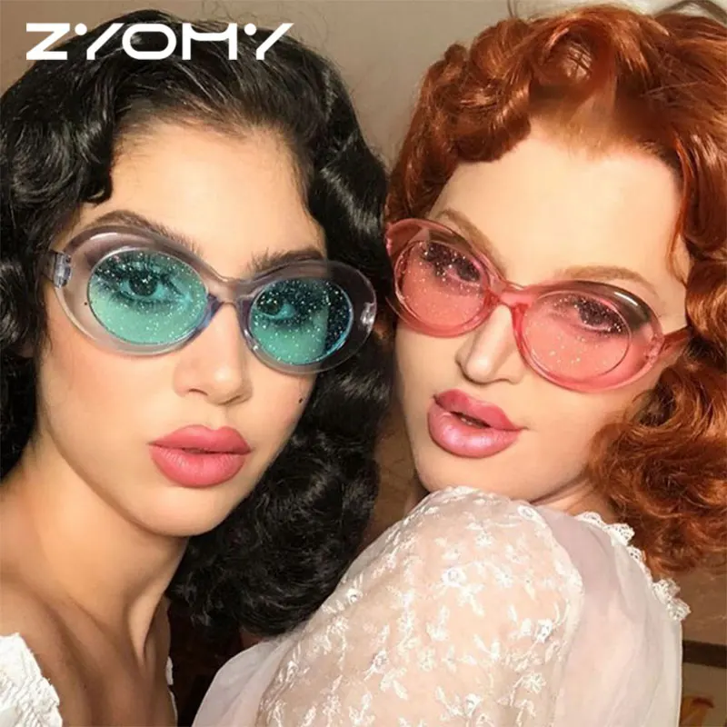 Q 2020 новые модные блестящие линзы прозрачная оправа овальные очки мужские