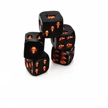 5 шт./компл. черный 6 сторонний кости Круглый угол череп кубики 18x18 мм Игральный стол игра развлекательные принадлежности для Вечерние игры