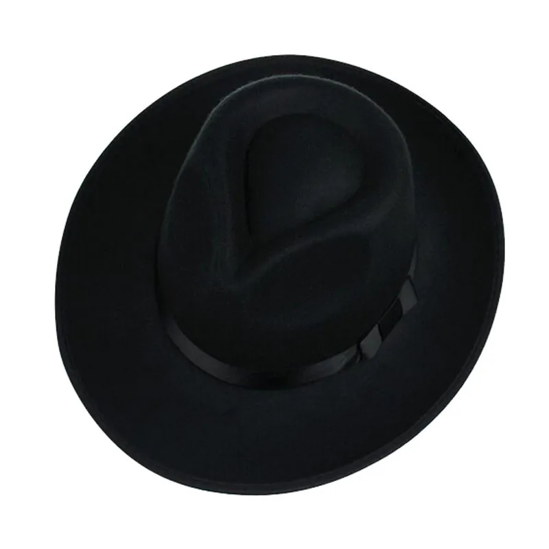 Мужская фетровая Шляпа Fedora Trilby с широкими полями унисекс шерстяные шапки для женщин Джаз Кепка Панама осень зима джентльмен шляпа черный серый коричневый