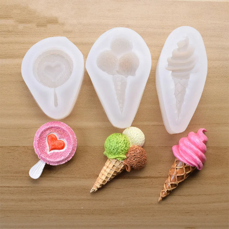Aomily Silicone Cake Mold DIY Ice Cream Lollipop Shaped Fondant Mold Sugar Craft Chocolate Moulds Pastry Tool Bakery Accessories