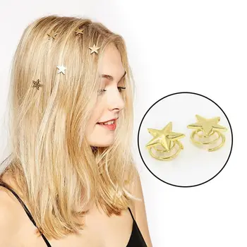 Online 10 Stücke Gold Sterne Spule Frühling Clips Haarnadel Haar Schmuck Für Frau Mädchen Kopf Zubehör Hochzeit Haar Styling Werkzeug Trendy Elegante