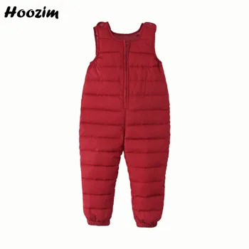 

Winter White Duck Down Suspender Pants For Boys 18M-6 Year Casual Minimalist Solid Trousers Kids Nice Black Cargo Pants For Boys