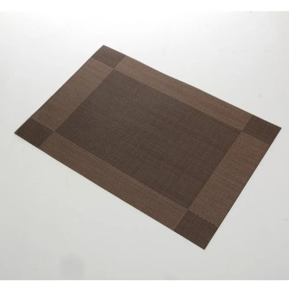 brown Однотонный коврик для стола, столовая посуда, ПВХ, Teslin, Западная Циновка для ресторана, подстаканник, подстаканник, коврик, фоторамка, домашний декор стола - Цвет: brown