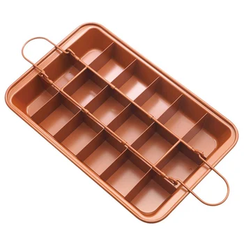 

Brownie Pan Non Stick Cake Baking Pans with Dividers 18 Pre-slice Brownie Baking Tray Bakeware 31x20x4.9cm Kitchen,Dining Bar TB