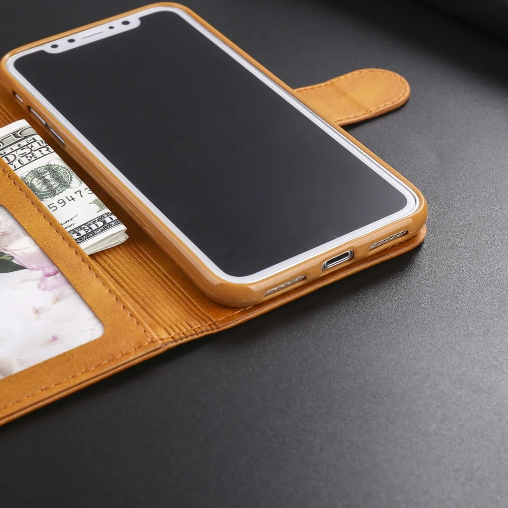 Роскошный кожаный чехол книжка для телефона iPhone Xr X Xs 11 Pro Max противоударный мягкий