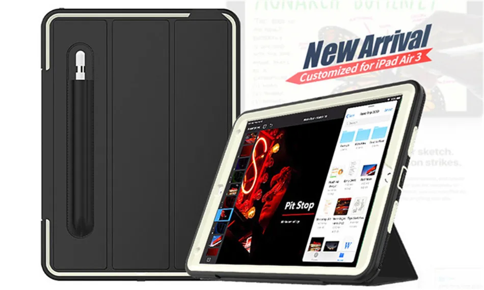 Для ipad Air 3 чехол из искусственной кожи тонкий умный чехол Автоматический Режим сна/пробуждения для ipad Pro 10, 5 дюймов новая модель A1701+ пленка+ ручка