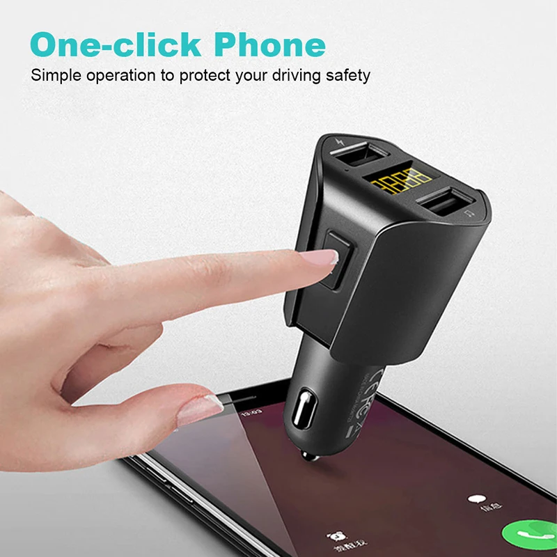Bluetooth fm-передатчик автомобильное зарядное устройство двойной USB MP3 музыкальный плеер слуховой аппарат комплект с одной кнопкой, простота в эксплуатации, обеспечивает
