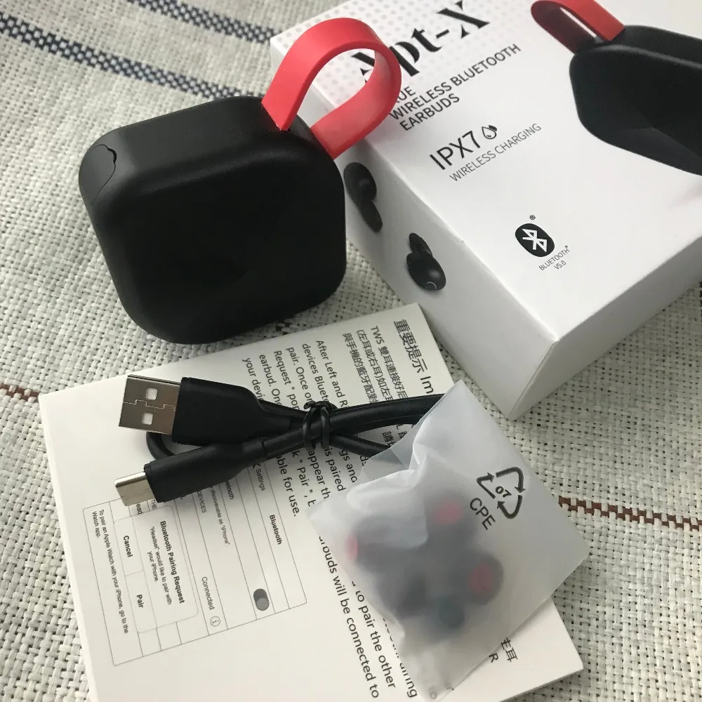 B6 IPX7 водонепроницаемый супер бас Поддержка Aptx/AAC наушники TWS беспроводные наушники Bluetooth 5,0 5h время воспроизведения для iOS/Android телефона