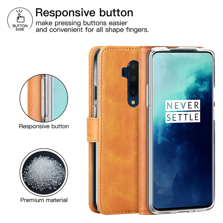 Винтажный кожаный чехол-книжка для Oneplus 7 T, кошелек с отделением для карт, магнитный чехол-книжка для Oneplus 7T Pro