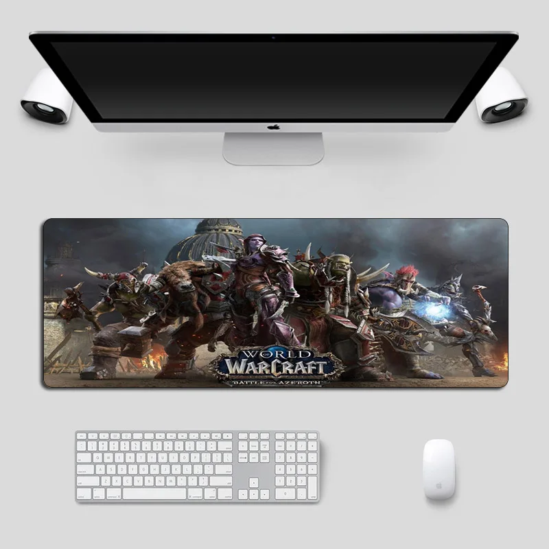 Большой игровой коврик для мыши Warcraft 80x30 см, геймер, битва с Azeroth, резиновая запирающая кромка, компьютерная клавиатура, подставка для ноутбука, Настольный коврик