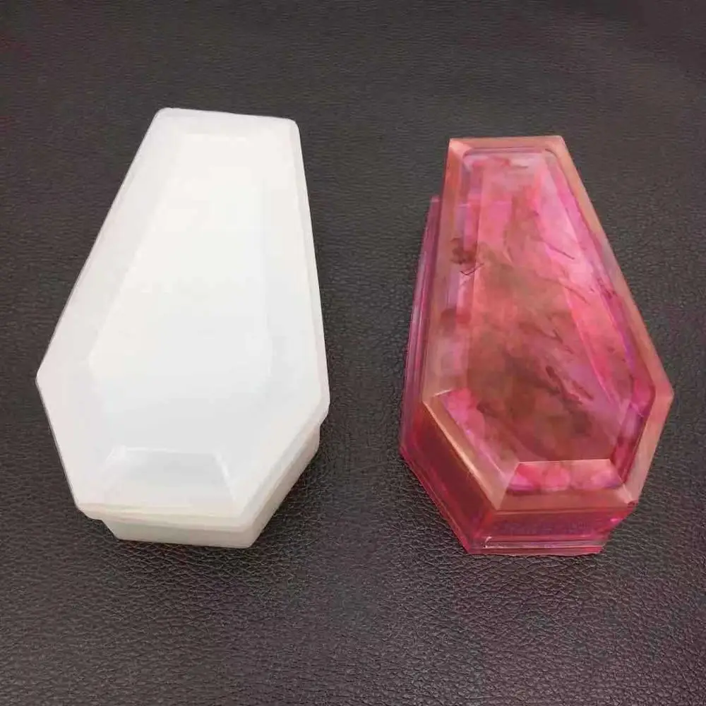 

New Coffin storage box mold crystal Resin mold diy zombie dark mirror vampire storage box mold