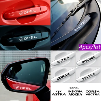 

Car styling 4Pcs Car Door Handle Stickers Wiper pvc waterproof Decals For Opel Astra H G J Insignia Mokka Zafira Corsa Vectra