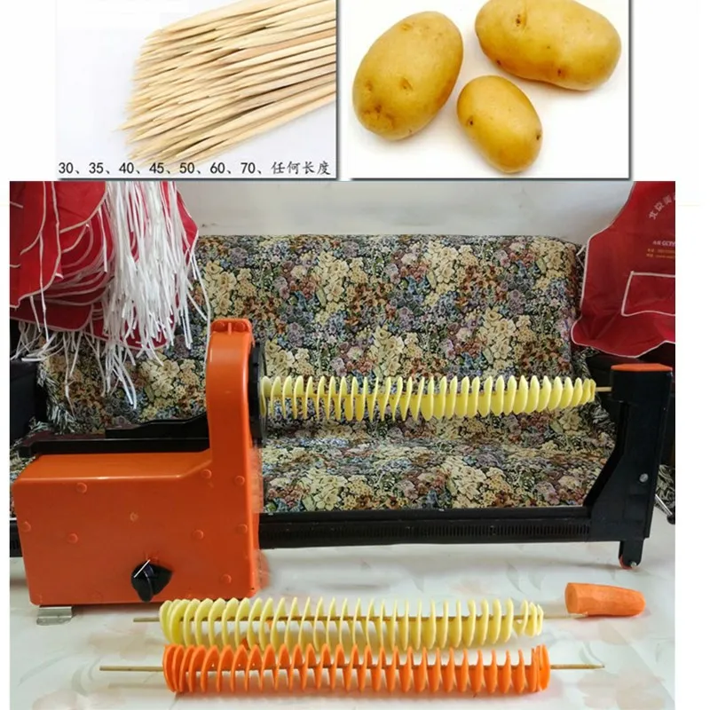 

Electric automatic stretch potato tower spiral cutting machine Potato Chipper Slicer Spiral Twister Chip Tornado potato machine