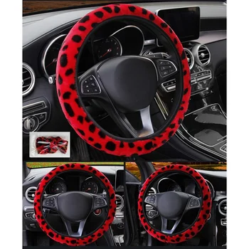 

Car Steering Wheel Cover Braid On The Wheel Covers Handle Plush Set Sponge Auto Protector Universal Auto Interior Accessories