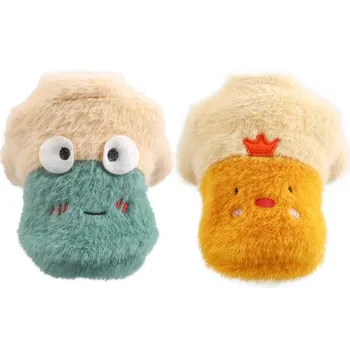 

Plush Round Neck Warm Winter Flowers Sweater Dog Clothes Fleece Pet Coat For Dogs French Bulldog Puppy Dog Clothing Chihuahua
