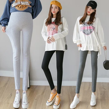 

086# 2020 Spring Korean Fashion Maternity Skinny Legging Elastic Waist Belly Pencil Pants for Pregnant Women Pregnancy Factory