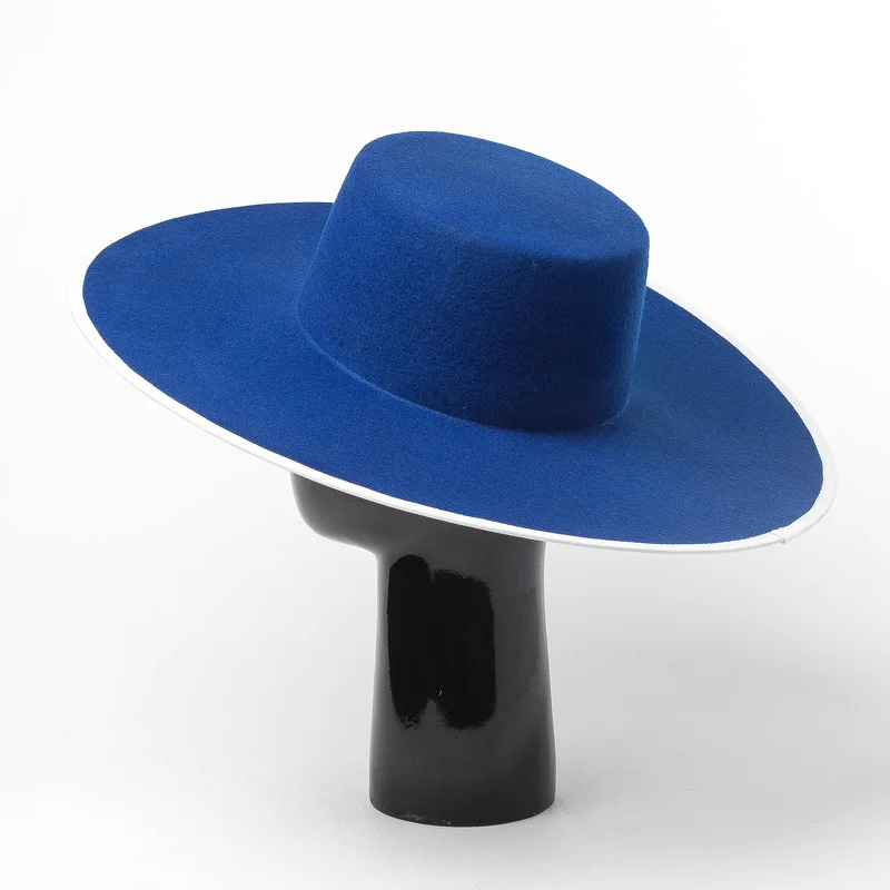 Осень Зима Широкий топ на плоской подошве шерсть шляпа сомбреро Mujer Fedora шляпа мужская шляпа Федора Женская фетровая шляпа модные женские шапки