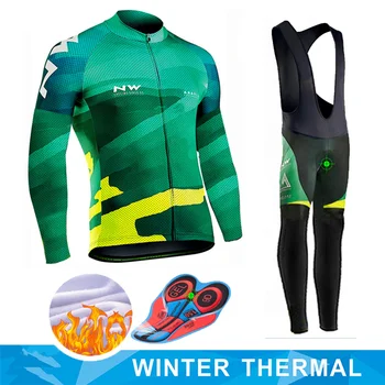 

Northwave Cycling Jersey 2020 Pro Team Bike Winter Thermal Fleece Long Sleeve Set Ropa Ciclismo Bicycle Triathlon Cycling Set