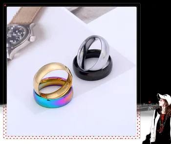 

External Arc Titanium Steel Stainless Steel Ring Simple Couples Ring 2020 High-End Customizable